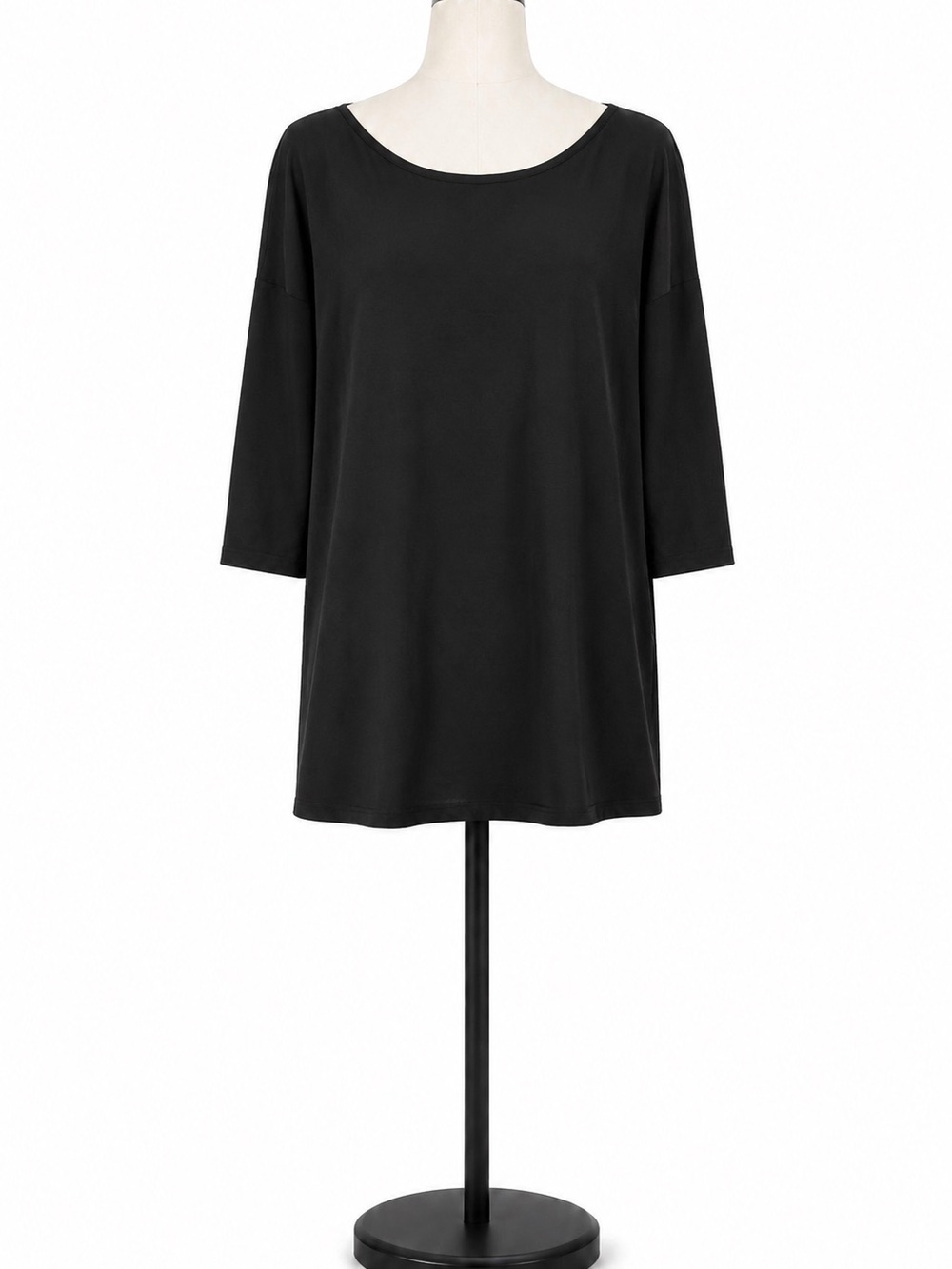 Gap Black Shift Shirt Dress Size Small Oversized 3/4 Sleeve Pockets